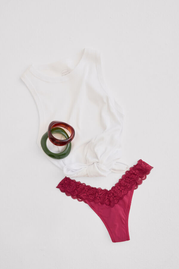 Lace and Microfiber 80S Style Brazilian Lace and Microfiber 80S Style Brazilian