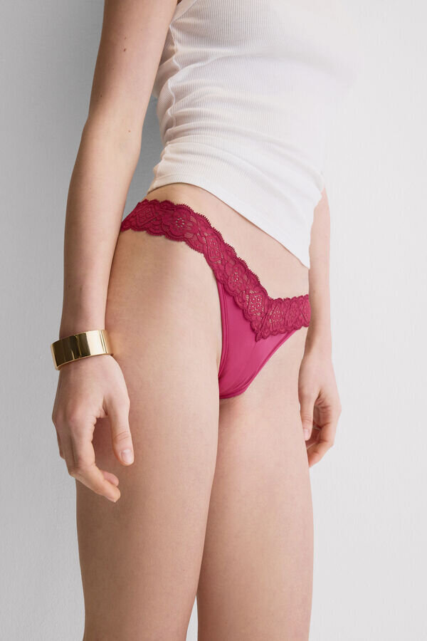 Lace and Microfiber 80S Style Brazilian Lace and Microfiber 80S Style Brazilian