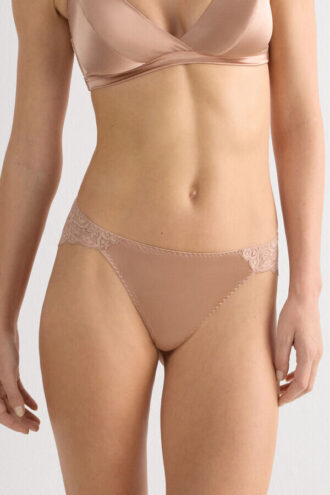 Lace and Silk Bikini Briefs