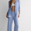 Lace Trim Button Up Full Length Pajamas in Modal Lace Trim Button Up Full Length Pajamas in Modal