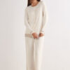 Lace Trim Button Up Full Length Pajamas in Modal Lace Trim Button Up Full Length Pajamas in Modal