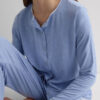 Lace Trim Button Up Full Length Pajamas in Modal Lace Trim Button Up Full Length Pajamas in Modal