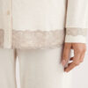 Lace Trim Button Up Full Length Pajamas in Modal Lace Trim Button Up Full Length Pajamas in Modal