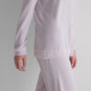 Lace Trim Button Up Full Length Pajamas in Modal Lace Trim Button Up Full Length Pajamas in Modal