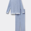 Lace Trim Button Up Full Length Pajamas in Modal Lace Trim Button Up Full Length Pajamas in Modal