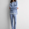 Lace Trim Full Length Pajamas in Modal Lace Trim Full Length Pajamas in Modal