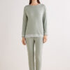 Lace Trim Full Length Pajamas in Modal Lace Trim Full Length Pajamas in Modal