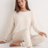 Lace Trim Full Length Pajamas in Modal Lace Trim Full Length Pajamas in Modal