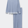 Lace Trim Full Length Pajamas in Modal Lace Trim Full Length Pajamas in Modal