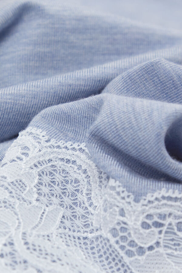 Lace Trim Full Length Pajamas in Modal Lace Trim Full Length Pajamas in Modal