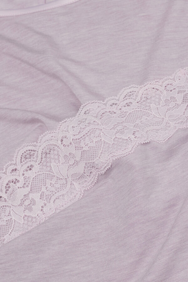 Lace Trim Full Length Pajamas in Modal Lace Trim Full Length Pajamas in Modal