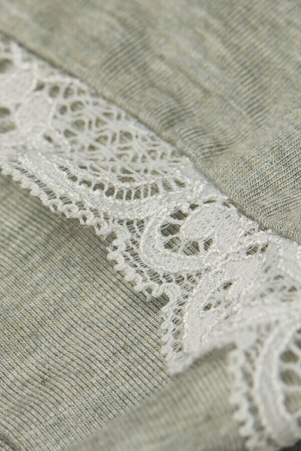 Lace Trim Full Length Pajamas in Modal Lace Trim Full Length Pajamas in Modal