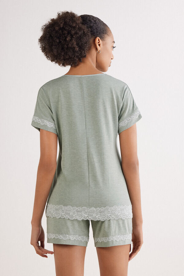 Lace Trim Short Pajamas in Modal Lace Trim Short Pajamas in Modal