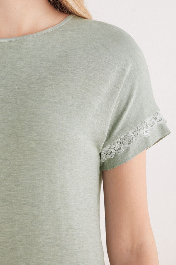 Lace Trim Short Sleeve Nightgown Lace Trim Short Sleeve Nightgown