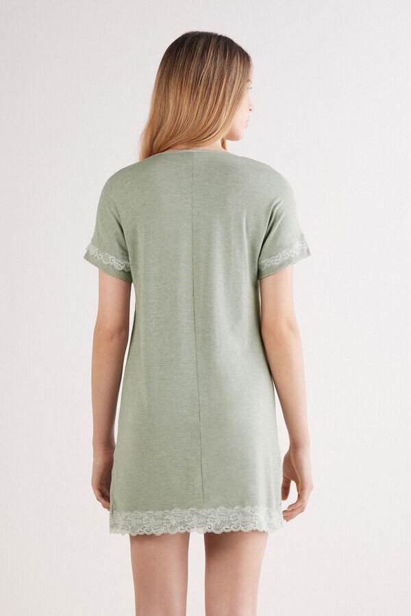 Lace Trim Short Sleeve Nightgown Lace Trim Short Sleeve Nightgown