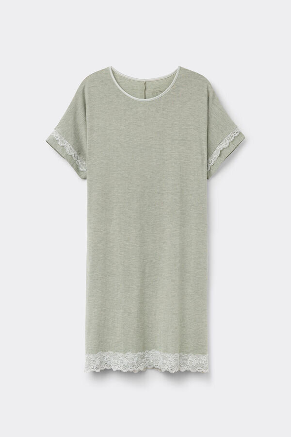 Lace Trim Short Sleeve Nightgown Lace Trim Short Sleeve Nightgown