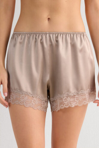 Lace Trim Silk Shorts Lace Trim Silk Shorts