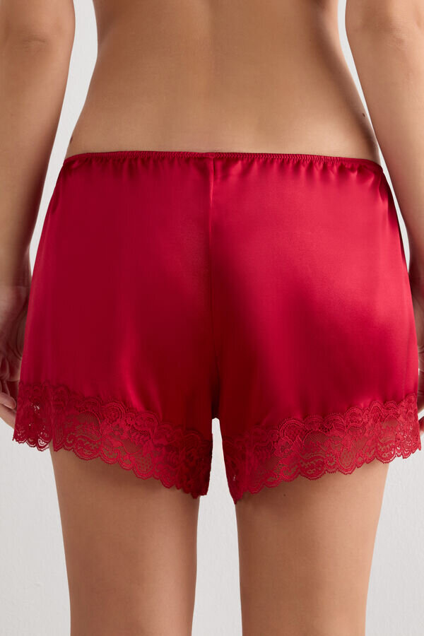 Lace Trim Silk Shorts Lace Trim Silk Shorts
