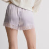 Lace Trim Silk Shorts