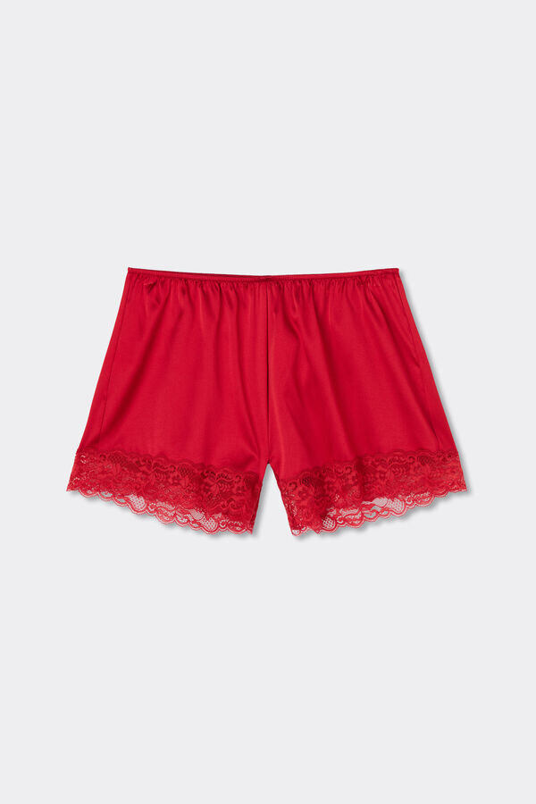 Lace Trim Silk Shorts Lace Trim Silk Shorts
