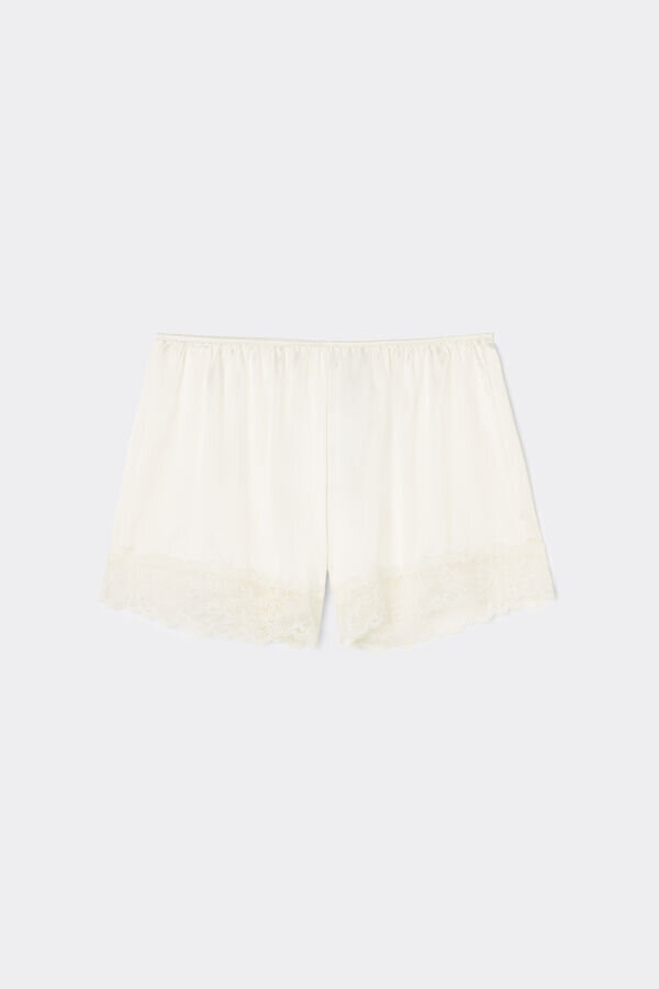 Lace Trim Silk Shorts Lace Trim Silk Shorts