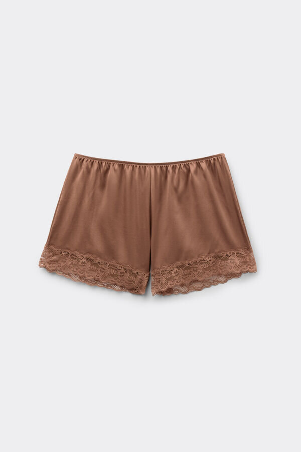 Lace Trim Silk Shorts Lace Trim Silk Shorts