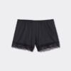 Lace Trim Silk Shorts