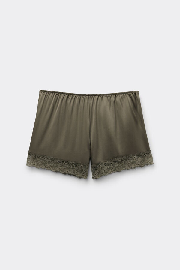 Lace Trim Silk Shorts Lace Trim Silk Shorts