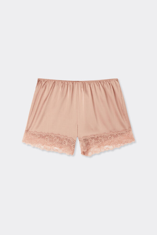 Lace Trim Silk Shorts Lace Trim Silk Shorts
