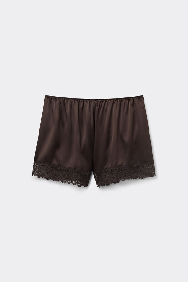 Lace Trim Silk Shorts Lace Trim Silk Shorts