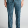 Light Blue Check Print Full Length Cotton Pants Light Blue Check Print Full Length Cotton Pants