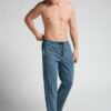 Light Blue Check Print Full Length Cotton Pants Light Blue Check Print Full Length Cotton Pants