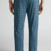Light Blue Check Print Full Length Cotton Pants Light Blue Check Print Full Length Cotton Pants