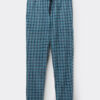 Light Blue Check Print Full Length Cotton Pants Light Blue Check Print Full Length Cotton Pants