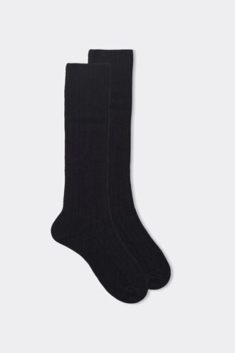 Long Ribbed Socks in Cashmere and Wool