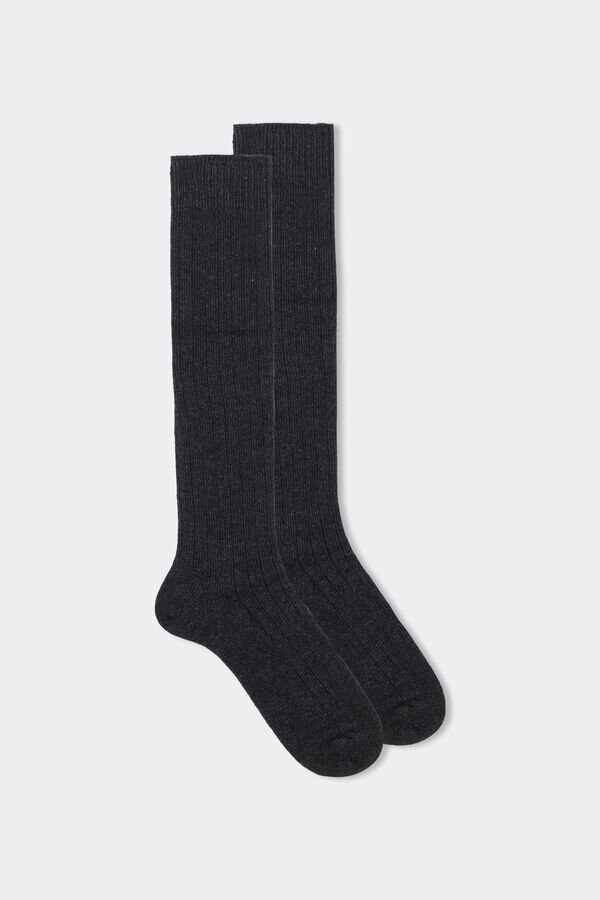 Long Ribbed Socks in Cashmere and Wool Long Ribbed Socks in Cashmere and Wool