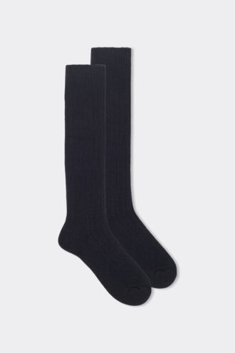 Long Ribbed Socks in Cashmere and Wool