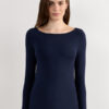 Long Sleeve Bateau Neck Top in Micromodal Long Sleeve Bateau Neck Top in Micromodal