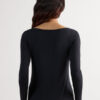 Long Sleeve Bateau Neck Top in Micromodal Long Sleeve Bateau Neck Top in Micromodal