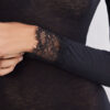 Long Sleeve Bodysuit in Ultralight Modal with Cashmere and Lace