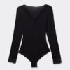 Long Sleeve Bodysuit in Ultralight Modal with Cashmere and Lace