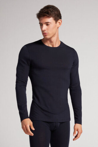 Long-Sleeve Crew-Neck Merino-Wool Top