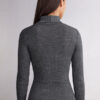 Long-Sleeve High-Neck Tubular Top in Wool and Silk