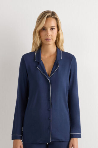 Long-Sleeve Micromodal Pajama Top