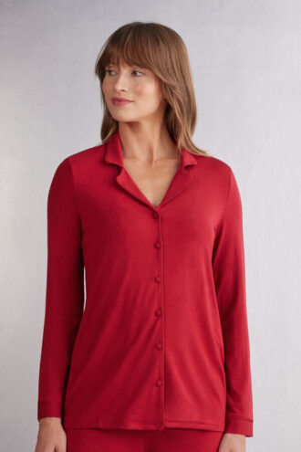 Long-Sleeve Micromodal Pajama Top