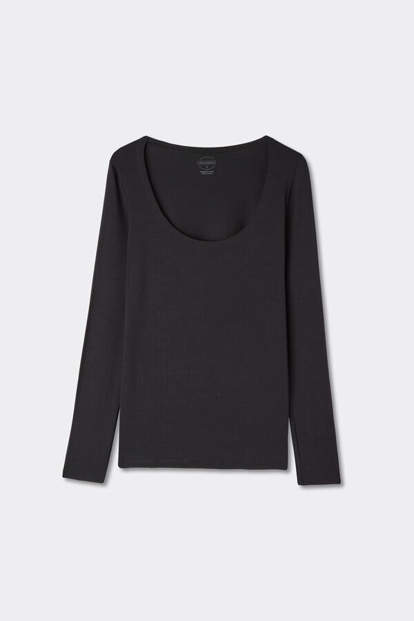 Long Sleeve Scoop Neck Top in Micro-Modal Long Sleeve Scoop Neck Top in Micro-Modal