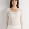 Long Sleeve Scoop Neck Top in Ultralight Modal with Cashmere Long Sleeve Scoop Neck Top in Ultralight Modal with Cashmere