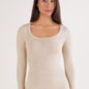 Long Sleeve Scoop Neck Top in Ultralight Modal with Cashmere Long Sleeve Scoop Neck Top in Ultralight Modal with Cashmere
