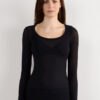 Long Sleeve Scoop Neck Top in Ultralight Modal with Cashmere Long Sleeve Scoop Neck Top in Ultralight Modal with Cashmere