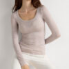 Long Sleeve Scoop Neck Top in Ultralight Modal with Cashmere Long Sleeve Scoop Neck Top in Ultralight Modal with Cashmere